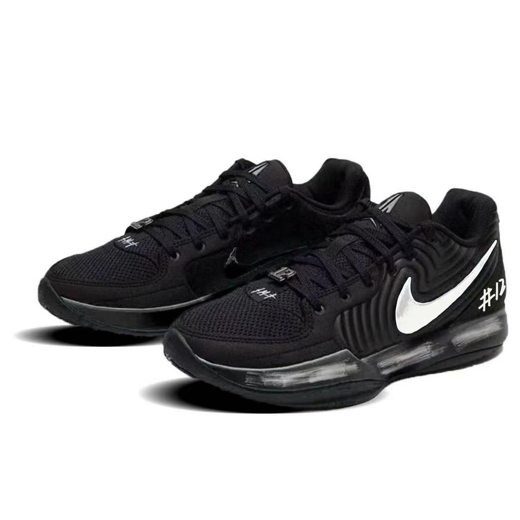 Nike Ja Morant 2 Abrasion Resistant Low top Basketball Shoes Men's Black White FD7327-003(team741-)