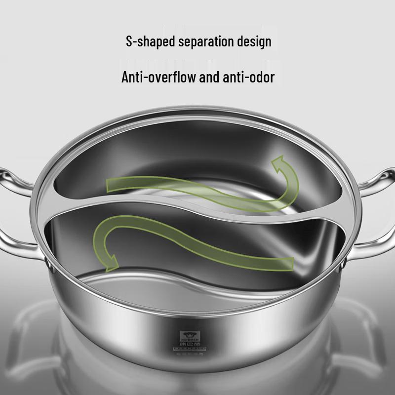 KOBACH 30cm 304 Stainless Steel Dual-Flavor Hot Pot