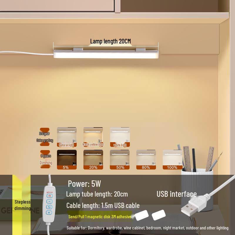 Eye-Protective USB Study Lamp - Magnetic Night Light for Desk & Bedroom