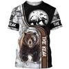 Outdoor Hunting 3D Printed T Shirt For Men Animal  Bear Graphic T-Shirt Casual Streetwear Ropa Hombre Oversized O-Neck Tee Tops