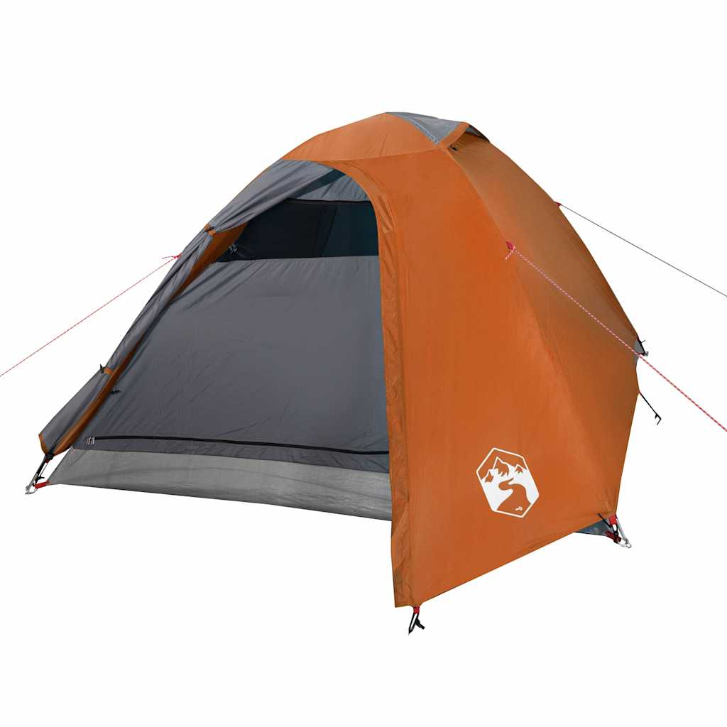 Vidaxl Tourist Tent, 2-Person, Grey-Orange, Waterproof