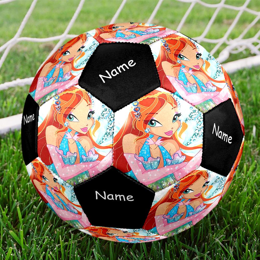Custom Name Winx Club Theme Size 5 Soccer Ball, Suitable for Both Indoor and Outdoor Matches, a Gift Suitable for Everyone.