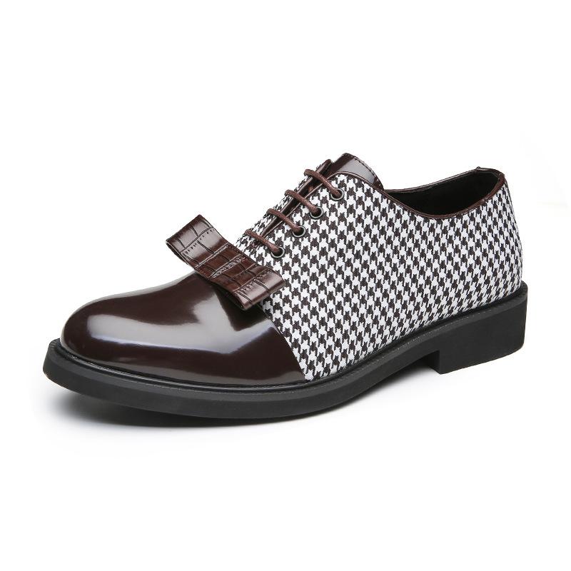 

Деловые туфли большого размера, кожаные туфли, мужская повседневная обувь, костюм, жених, свадьба, туфли из мелкой кожи, лоферы для внешней торговли, мужские 46 коричневый