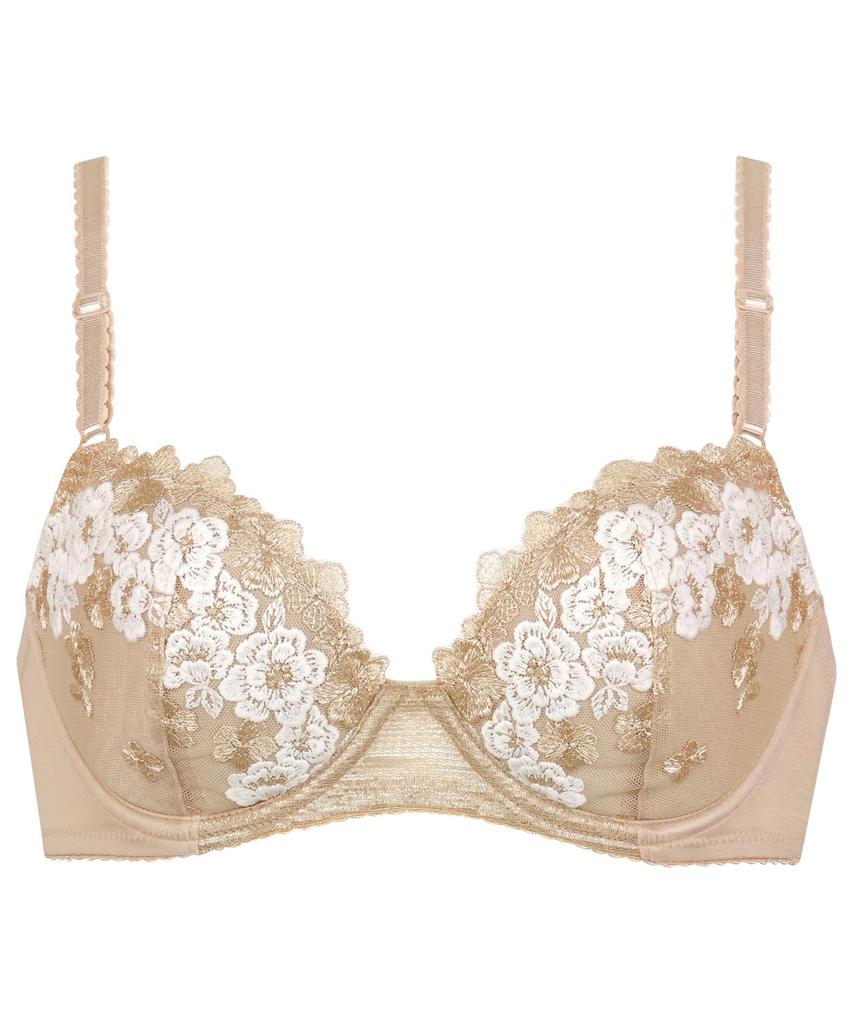 Bra Plump and Natural Roundness for a Cotton Blend On the Skin Side of the Cup Up Small and Large BE F75 [Wing/Wacoal] AA-G Cup, Bust-up, [Natural