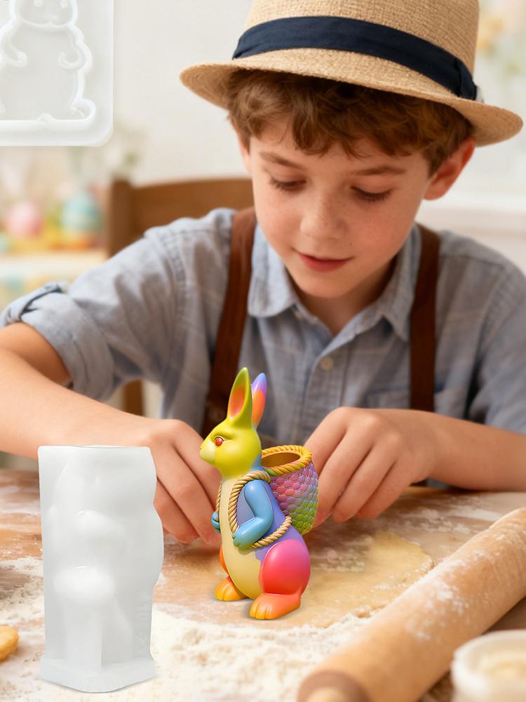 Easter Bunny Silicone Mold 3D Silicone Craft Casting Supplies Epoxy Resin Molds for Party Suitable for making handicrafts