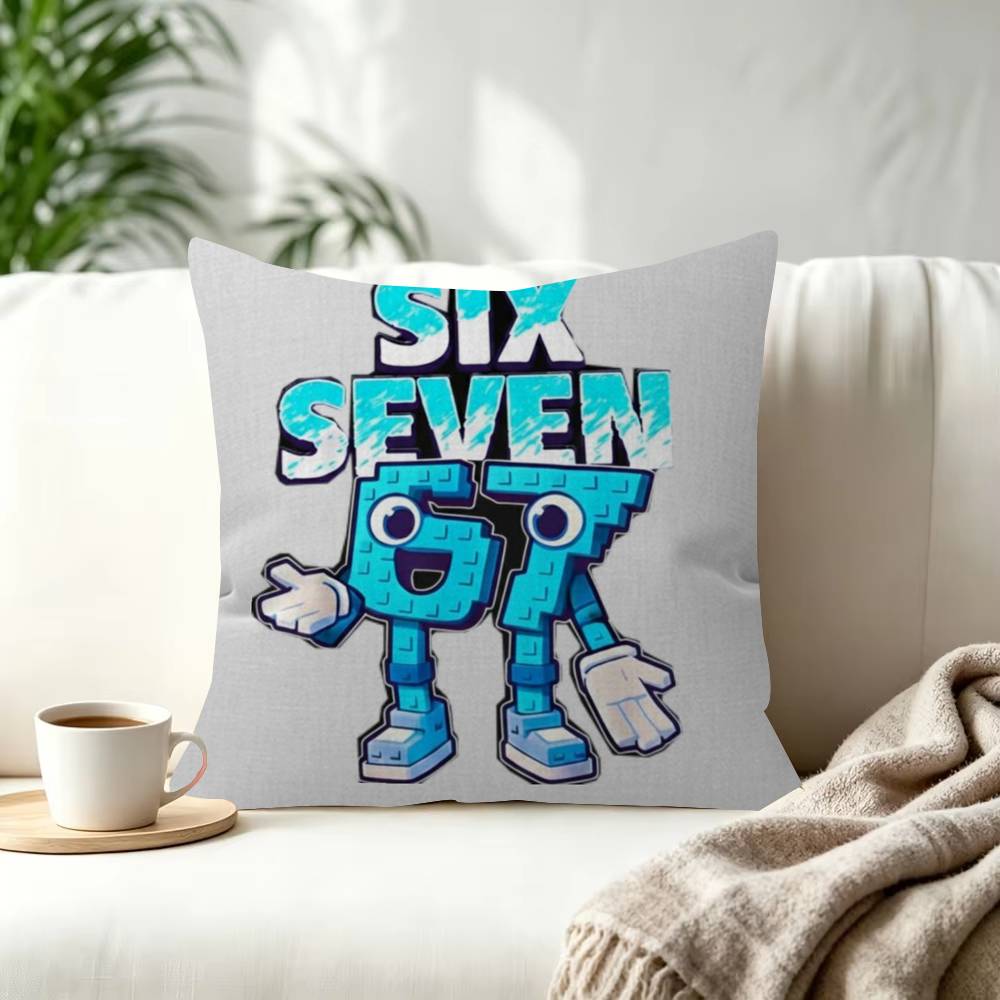 Cartoon Six Seven Cushion Decorative Room Aesthetics Pillow Case Home Decor Bedroom Sofa Bed Pillow Cover x