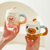 Cute Cute Cartoon Piggy Ceramic Mug with Lid for Girls' Birthday Girlfriends Practical Souvenir Gift Box