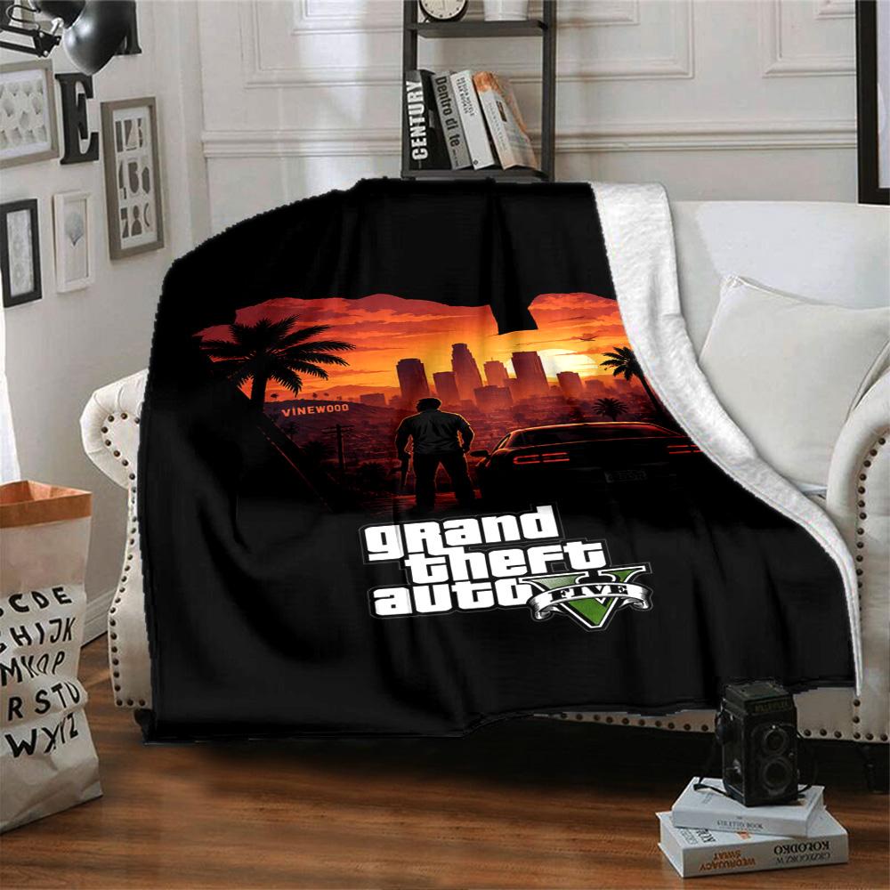 Gta Blanket Comfortable Perfect for Office Couch Office Chair Four Seasons Multipurpose Modern Gifts For Family Or Friends