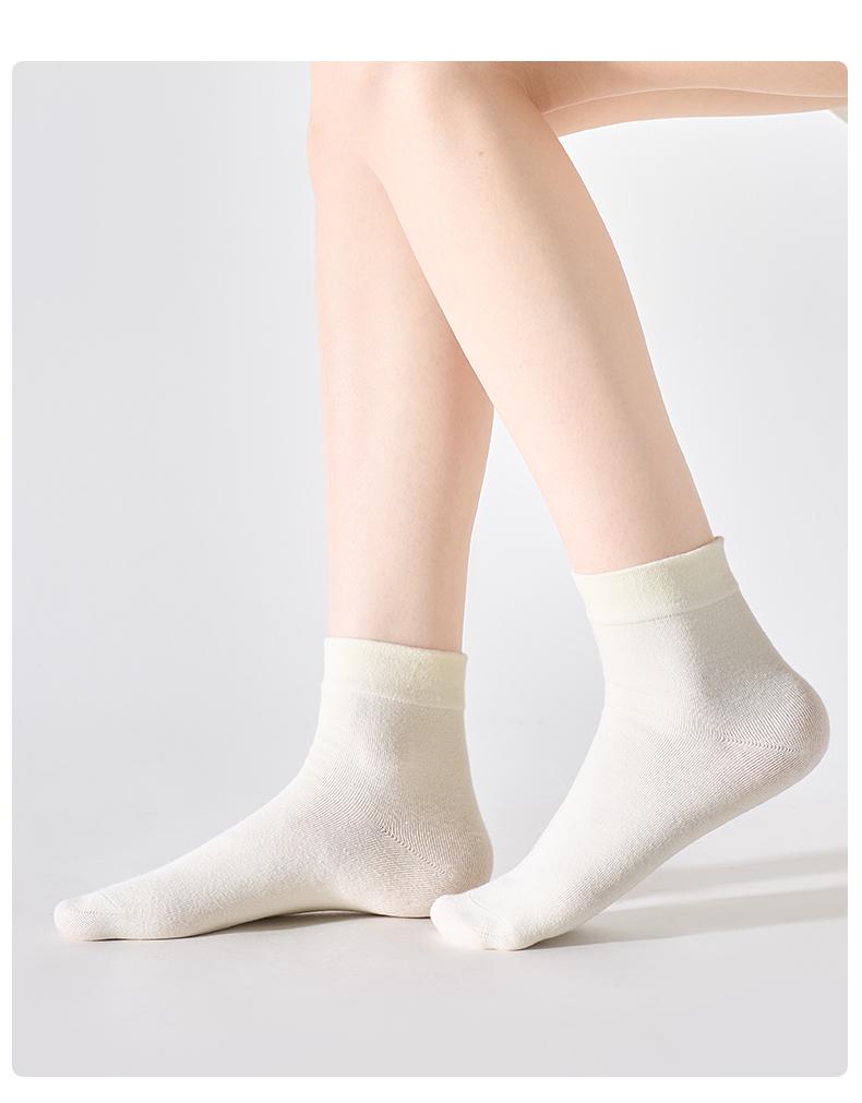 Women's Mid-Calf Summer Socks: Thin, Pure Cotton, Anti-Odor, Boneless, Postpartum, Black or White