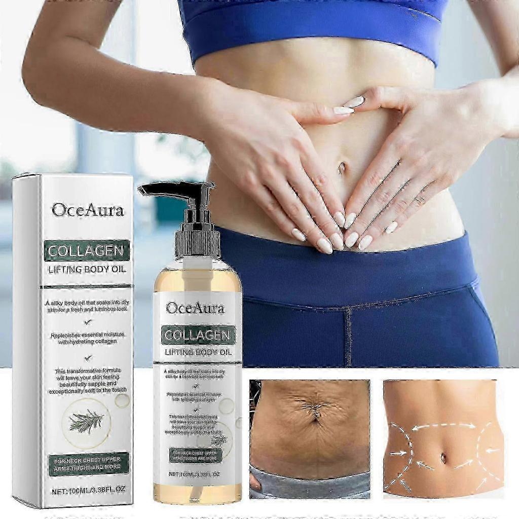 3x OceAura Kollagen Straffendes Körperöl – Feuchtigkeitsspendendes & Elastizitätsförderndes Massageöl für Glatte Haut_synt