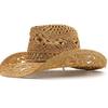 Wide Brim Western Cowboy Hat Sun Protection Jazz Hat Fashion Straw Cap Outdoor