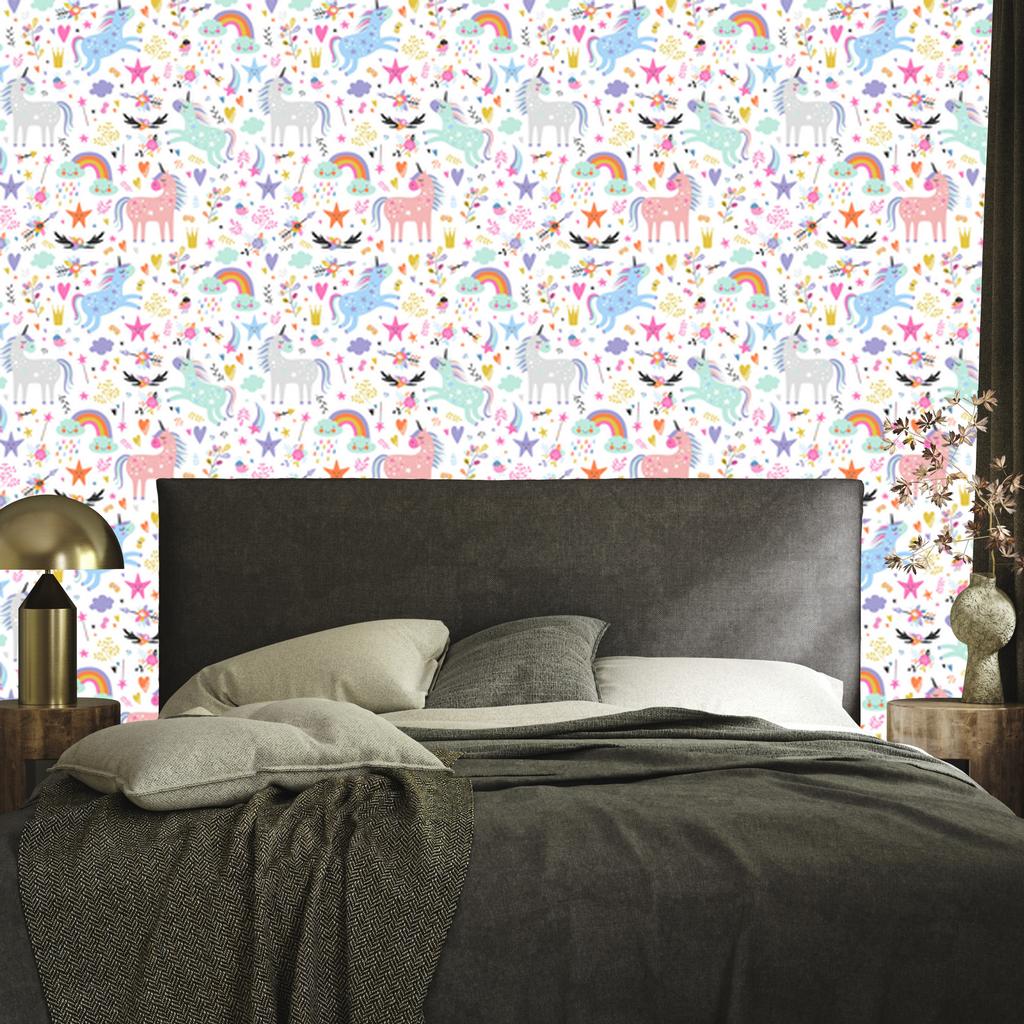 Colorful Magical Unicorns Wallpaper for Living Room and Bedroom 50x1000
