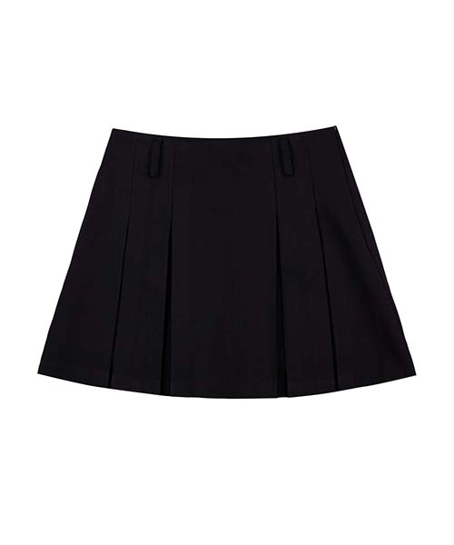 PLUNASTUDIO A Pleated Mini Skirt_Black