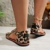 Women'S Stylish Sandals with a Leopard And Zebra Print Design, Featuring an Elegant And Versatile Style, Perfect for Outdoor Beach Outings.