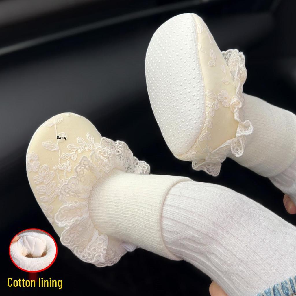 Plush Baby Shoes 0-1 Year, Soft Sole, Warm, Anti-Drop, for 6-12 Months, Spring/Autumn/Winter