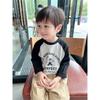 Pure Cotton Color Block Kids Long Sleeve Crew Neck T Shirt For Boys And Girls