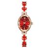 Women's Rhinestone Watches  Waterproof Oval Ladies Quartz Watch Bracelet Wristwatch AVE