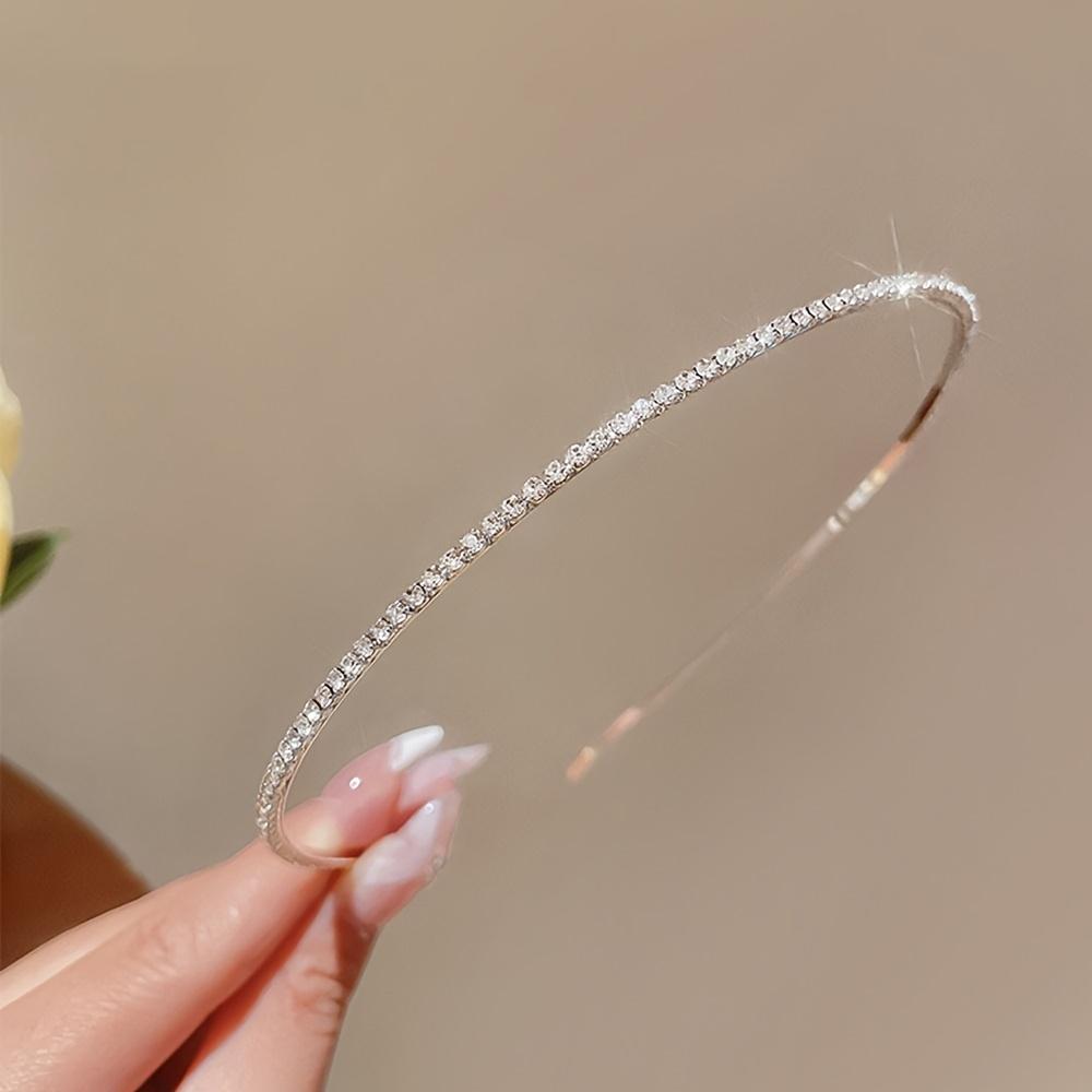 

Элегантная женская повязка на голову со стразами - Ультратонкий, сверкающий минималистичный дизайн для пляжа или торжественных случаев, Идеально подходит для аксессуаров для волос