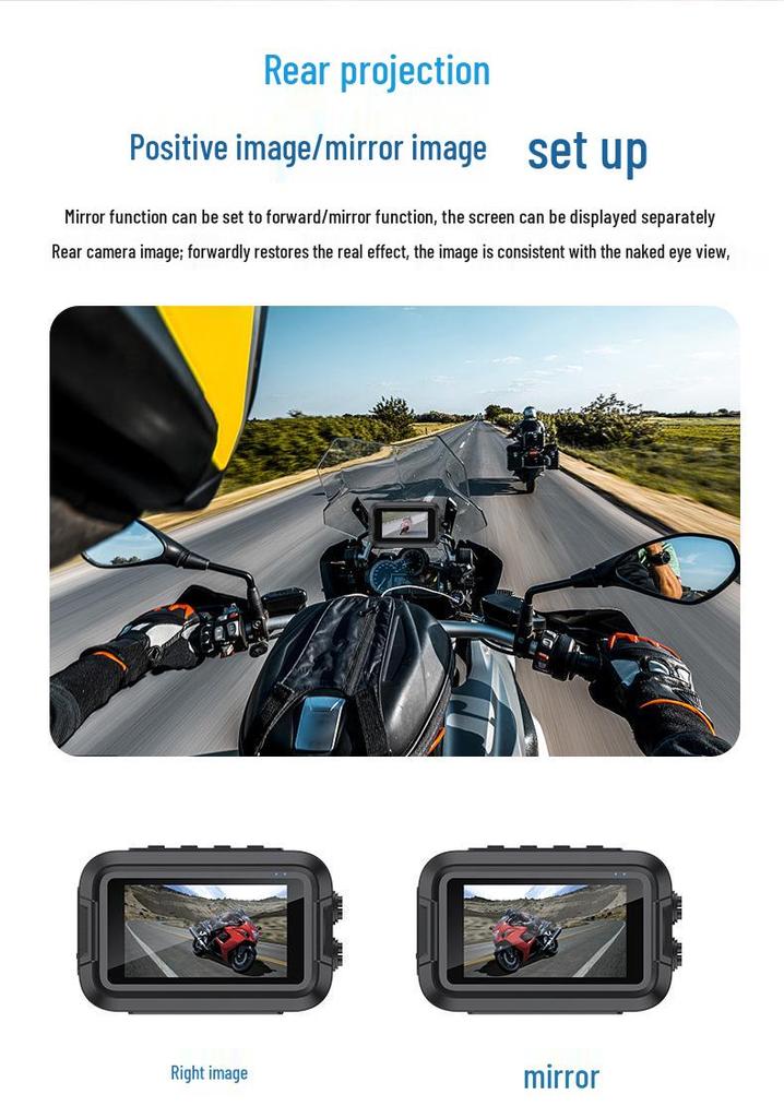Motorcycle Dual HD1080P DVR: Front & Rear Recording, Waterproof, WiFi-Enabled, GPS Tracking