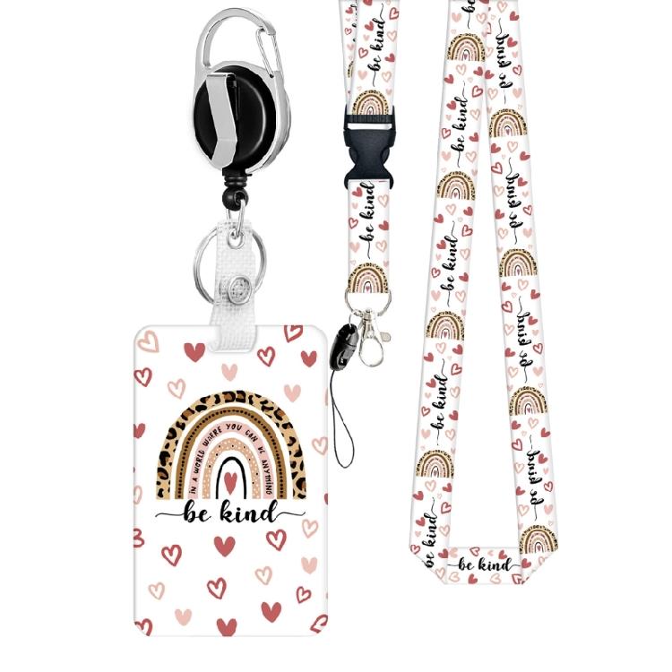 

Retractable Badge Holder Reels Lanyard Set with Card Holder for Student