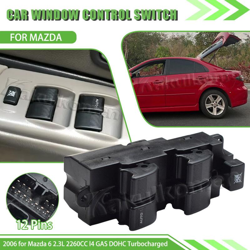 100% New 12 P Electric Window Lifter Glass Power Window Switch Regulator Button For Mazda 6 323 BL4E-66-350W1 CB81-66-350W1