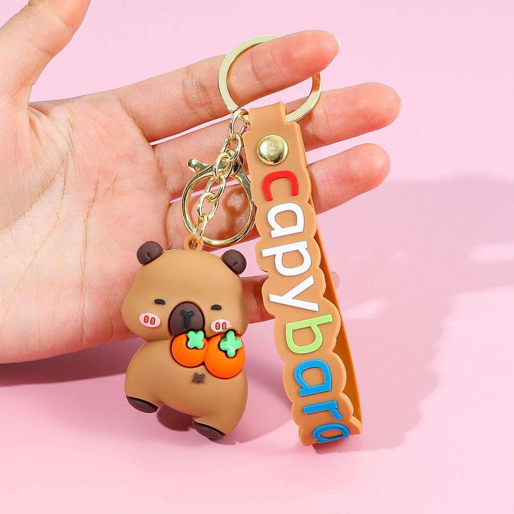 Creative Cute Capybara Keychains For Car Keychain Anime Cartoon Capibala Pendant Women Doll Keyring Charm Holiday Gifts Jewelry