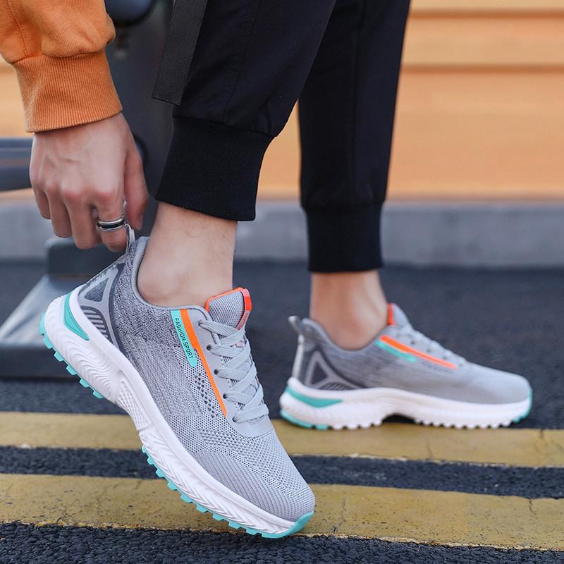 Schwarze Schuhe Frühling und Herbst Neu Atmungsaktiv Deodorierend Laufschuhe Verschleißfest Weichsohlenschuhe Freizeit Netz Netzschuhe
