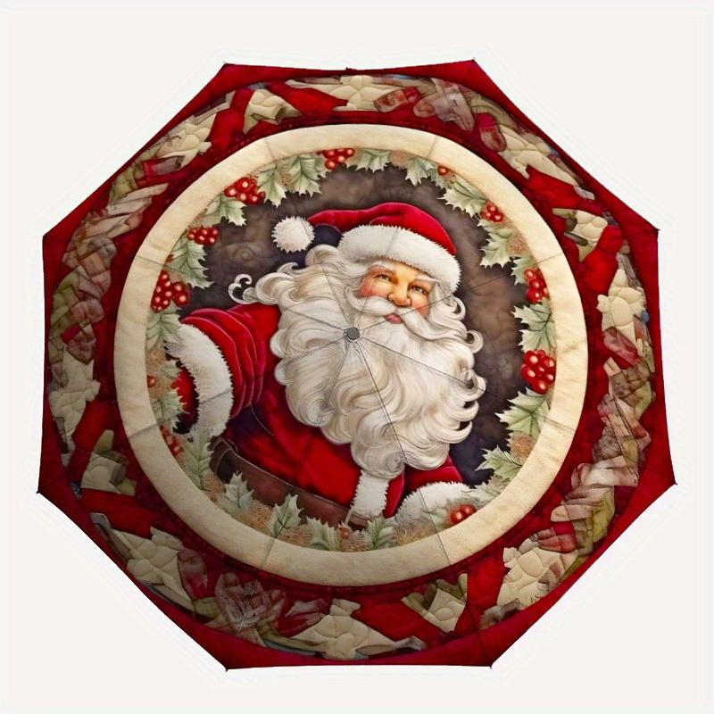 

1pc Christmas Santa Claus Automatic Opening/closing Umbrella with Auto Open/Close, Windproof, Foldable Sunshade yy250811120