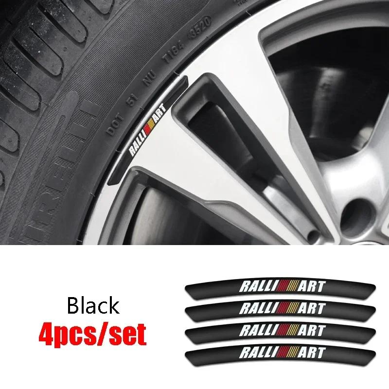 Car Wheel Side Rims Emblem Stickers for Mitsubishi Lancer ASX L200 Colt Pajero Outlander Mirage Eclipse Exterior Decoration QC3