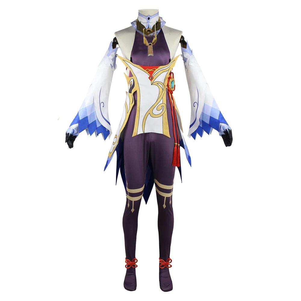 Ganyu Cosplay Game Cosplay Costume Jumpsuit with Headwear Horn Gan Yu Wig Halloween Ganyu Cosplay Costume