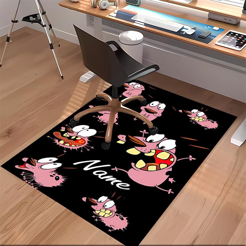 Custom personalization Courage the Cowardly Dog Print Area Rug - Soft, Washable Non-Slip Indoor Mat,Living Room,Home&Office Decorative Rug