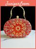 Muschel-Clutch-Tasche mit funkelnden Strasssteinen und Kette für Abendveranstaltungen
