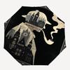 Sherlock Holmes Thema Automatischer Regenschirm, Leicht & Tragbar, 8 Speichen, Perfekt für Reisen im Freien, Geburtstage, Weihnachten, Geschenke.