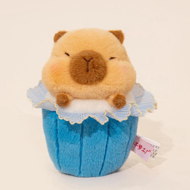 23cm Cartoon Dessert Capybara Plush Doll Doughnut Teacup Cake Swiss Roll Capybara Plush Toy Home Decoration Gift For Children