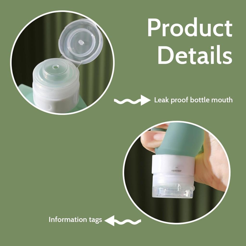 3pcs 90ml Travel Container Wide Mouth Leak Proof Travel Bottle Inverted In Reusable Silicone Travel Toiletries Bottle