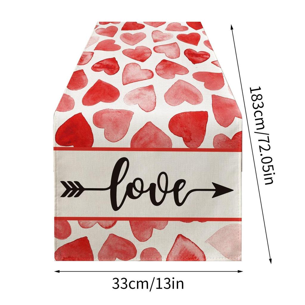 Satın alın Valentine's Day Table Runner | Watercolor Heart Arrows Love ...