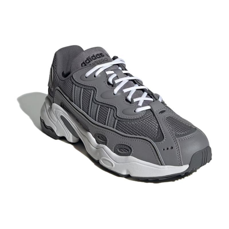 adidas Originals Ozweego Abrasion Resistant Breathable Low Top Casual Shoes Women's Gray White Sneakers IG3036