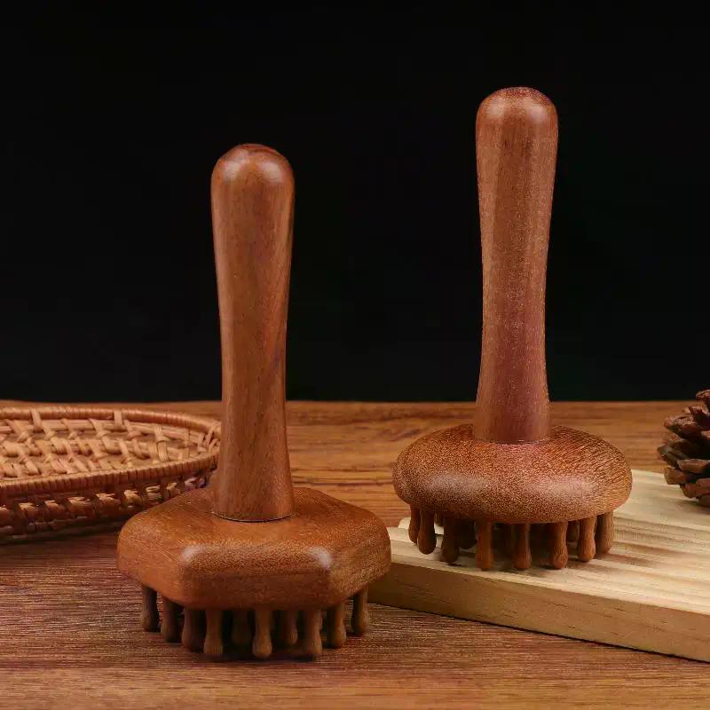 Tragbares Sandelholz Gua Sha Massagegerät Kopf Hals Bein Körper Meridian Massagegerät Lymphatisches Muskelrelief Schmerz Tiefengewebsmassage