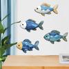 3/4Pcs/Set Wooden Fish Wall Decoration Farmhouse Rustic Nautical Turtle Shell