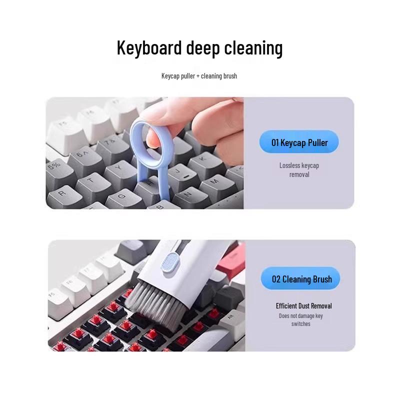 Set di Spazzole Multifunzione Sette-in-Uno per la Pulizia della Tastiera