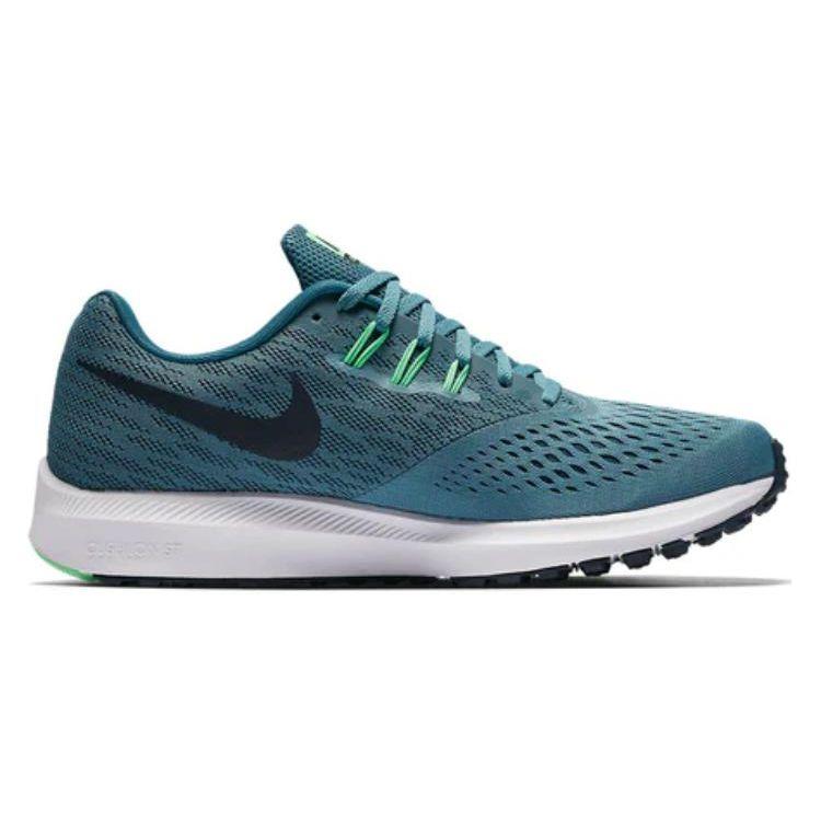 Nike Zoom Winflo 4 Comfortable Non-Slip Lightweight Mid-Top Retro Basketball Shoes Men sneaker Blue Green 898466-004