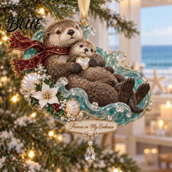 Dekoratives Meereskreaturen-Ornament Meeresleben Weihnachtsornament, Acryl Ozeantier Hängedekoration für Baum, Küsten-Urlaubshaus-Dekorationen Festlich