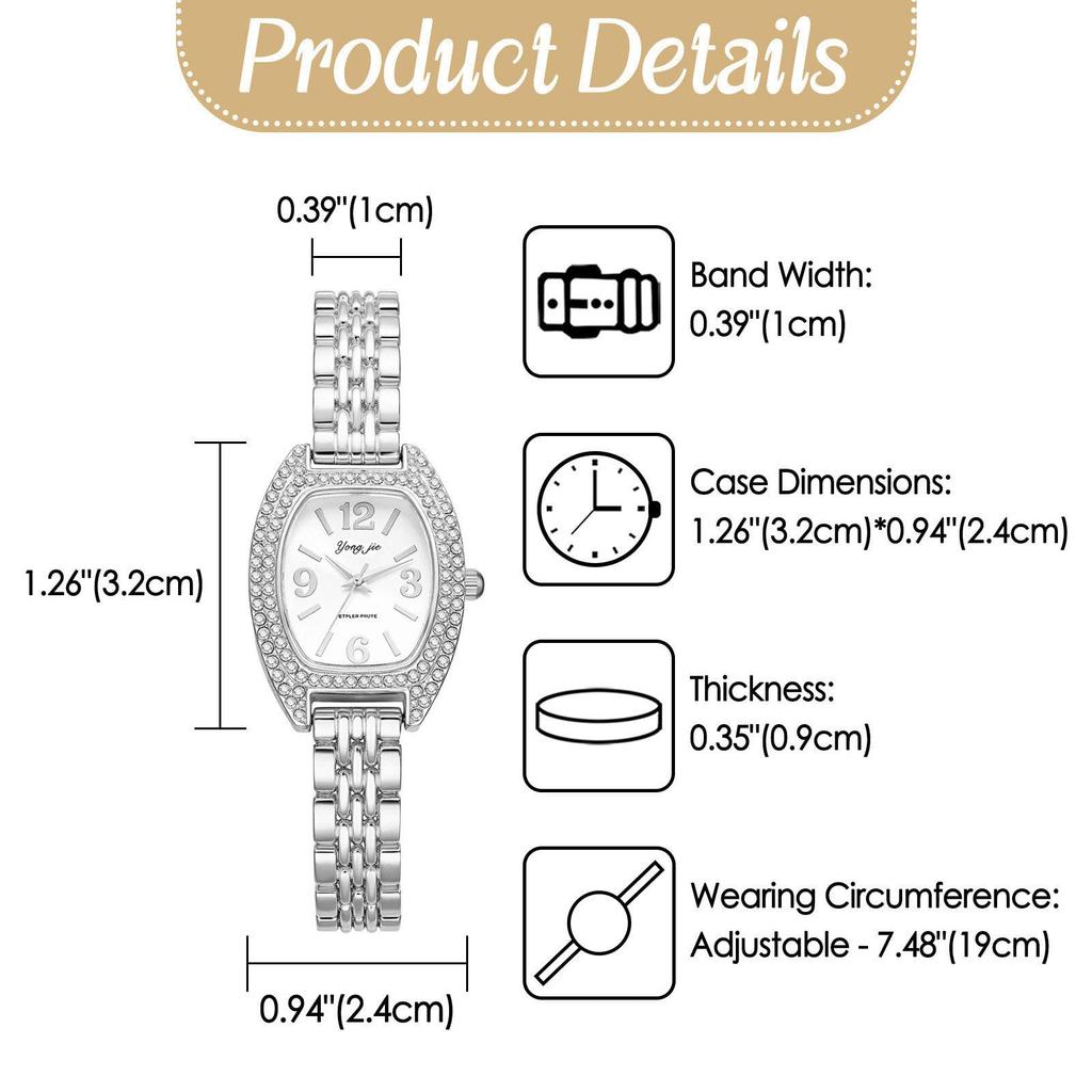 Women's Watch Stretch Band Waterproof Silver Stylish Analog Display Free Size Stainless Steel Band Quartz Watch Fashion Accessory - Birthday