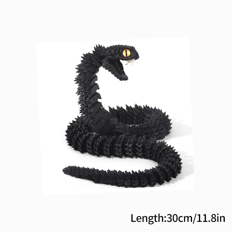 3D Printed Snake Fidget Toys Crystal Dragon Flexible Joints Executive Desk Toys Home Office Decor Perfect Gifts For Autism/Adhd