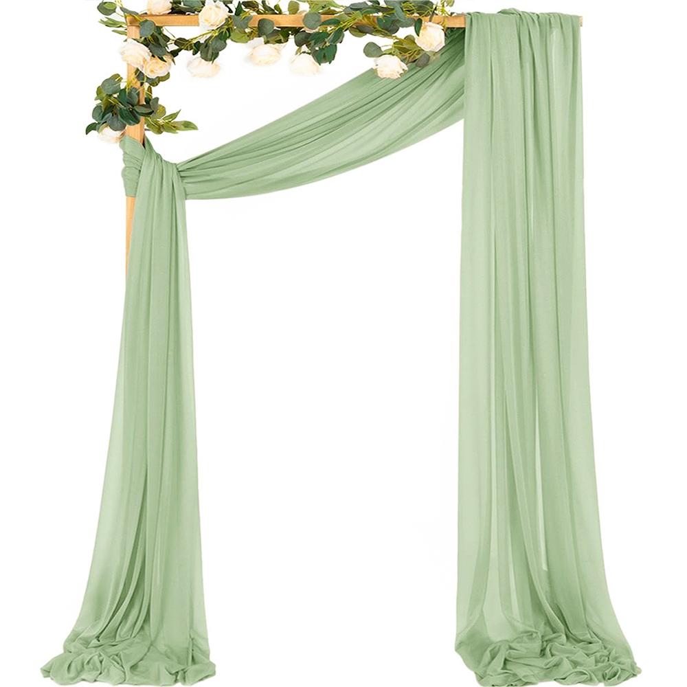 6/10M Chiffon Fabric Drapes for Wedding Arch Ceremony Reception Decorations Sheer Fabric Curtains for Party Stage Bridal Shower