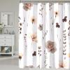 Gray Beige Floral Shower Curtain, Watercolor Floral Bathroom Shower Curtain, Modern Simple Waterproof Fabric Bathroom Decor