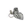 Korean Vintage Y2K Silver Heart Bow Pendant Keychain Charm