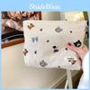 Cute Japanese Style Cat Linen Cosmetic Bag Lipstick Storage Pouch Pen Case Black Gray Beige Soft Canvas Zipper Closure