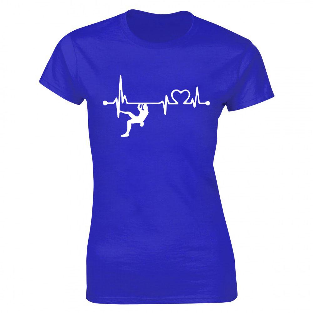 Kletterer Cooles Klettern T-Shirt Baumwolle Geburtstagsgeschenk Kurzarm Rundhals Hip Hop Berg Herzschlag T-Shirt Streetwear Damen