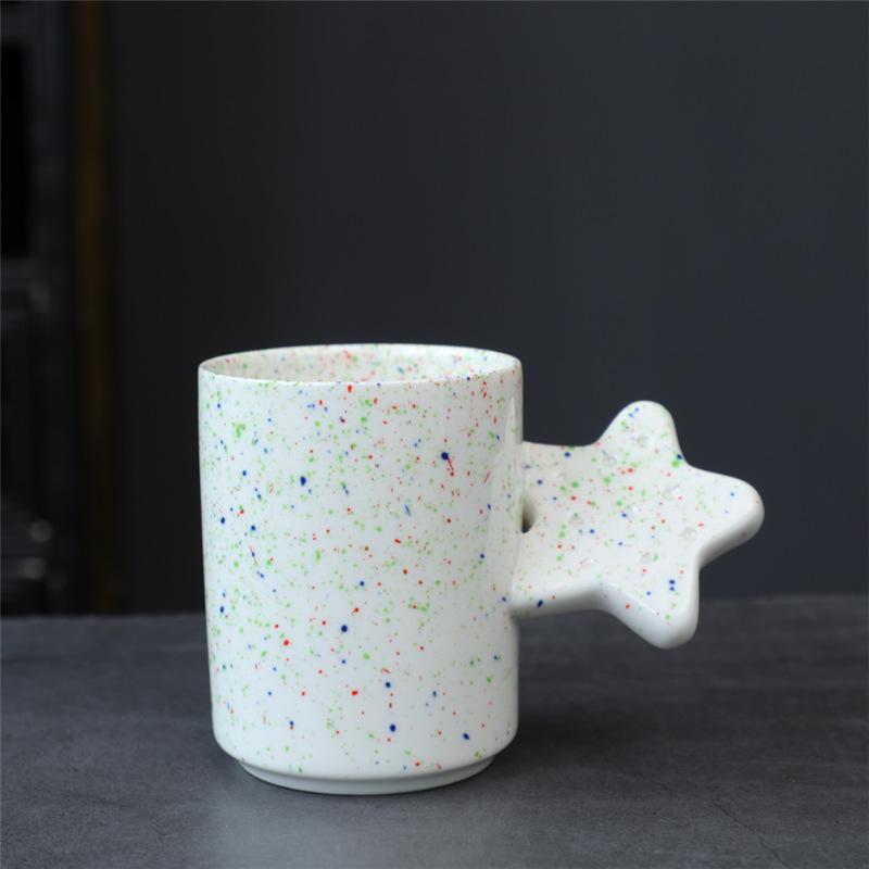 Chubby Ceramic Creative Water Cup Korean Ink Splashing Breakfast Ceramic Couple Cup Personalized Coffee Cup